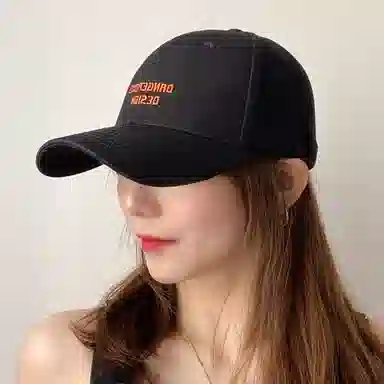 优幽兰 韩版字母刺绣日系纯色文艺风 棉 再生纤维素纤维 鸭舌帽 男女同款情侣款