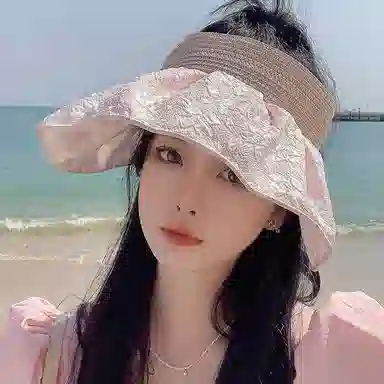 优幽兰 时尚百搭夏季小清新时尚百搭气质优雅法式夏季防紫外线户外出游拍照打卡 聚酯纤维 防晒帽 女款