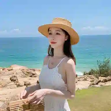 优幽兰 时尚休闲百搭夏季出游海边度假赫本风宽檐户外出行防紫外线气质优雅 纤维素材料 礼帽 男女同款情侣款