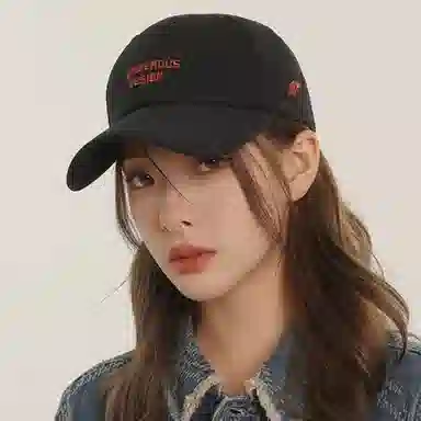 优幽兰 韩版字母刺绣日系纯色文艺风 棉 再生纤维素纤维 鸭舌帽 男女同款情侣款