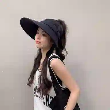 优幽兰 夏季大帽檐户外防紫外线骑车旅行运动旅行日常百搭休闲简约不挡视线 聚酯纤维 防晒帽 女款