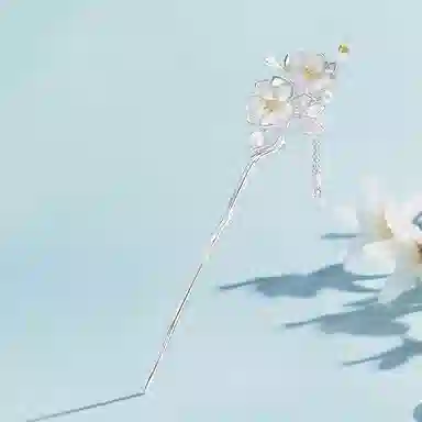 奥斯坦汀 海棠醉日流苏步摇清冷感古风新中式 铜 发簪 女款