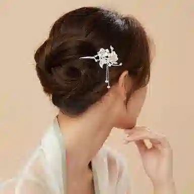 奥斯坦汀 海棠醉日流苏步摇清冷感古风新中式 铜 发簪 女款