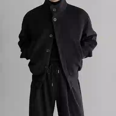 我是大卫 加厚立领毛呢宽松百搭保暖夹克外套 男女同款