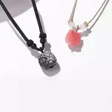 琅风 狮来运转链饰国风大气百搭有质感简约长度可调 玛瑙 项链 男女同款情侣款