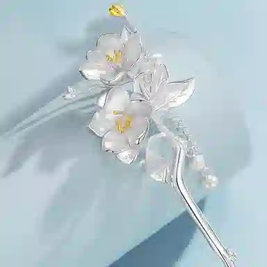 奥斯坦汀 海棠醉日流苏步摇清冷感古风新中式 铜 发簪 女款