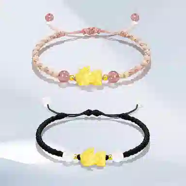 希遇 国潮招财纳福吞金兽 小众转运纳福本命年 可爱貔貅 水晶 手链 男女同款情侣款