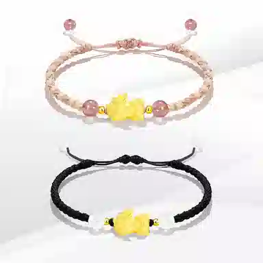 希遇 国潮招财纳福吞金兽 小众转运纳福本命年 可爱貔貅 水晶 手链 男女同款情侣款