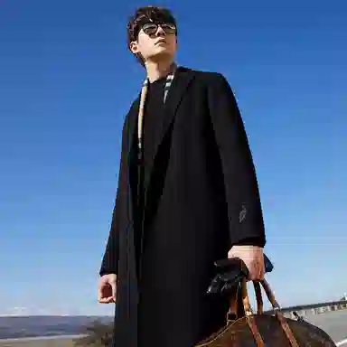 PEACEBIRD MEN Embroidered Double-Sided Long Coat