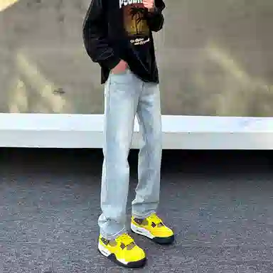 PANDA ADEVIL Wide Leg Denim Pants