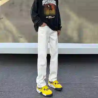 PANDA ADEVIL Wide Leg Denim Pants