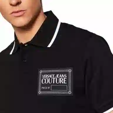 Versace Jeans Couture SS22 Polo Shirt Black