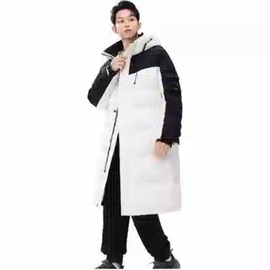 鸭鸭 长款连帽过膝加厚通勤学院时尚百搭休闲羽绒服 男女同款