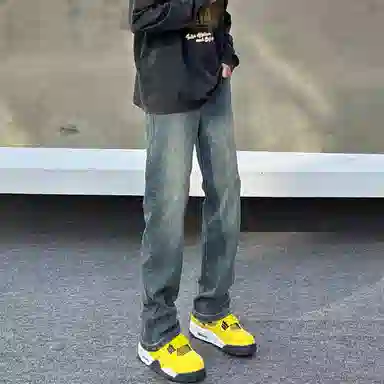 PANDA ADEVIL Wide Leg Denim Pants