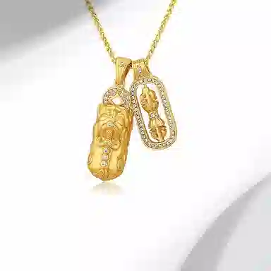 迎百宝 貔貅金刚杵 好运 新中式国潮转运抓钱吞金神兽珠宝感 项链 男女同款情侣款