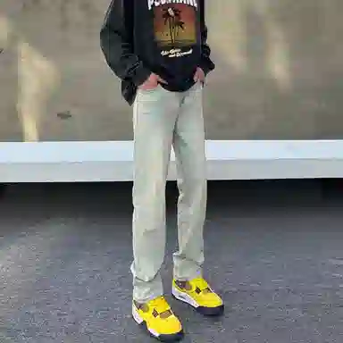 PANDA ADEVIL Wide Leg Denim Pants