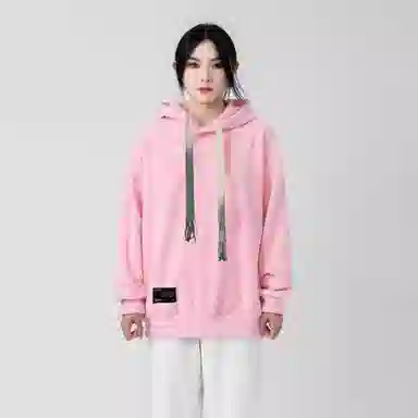 大卫贝肯 美式复古简约百搭休闲宽松套头连帽卫衣 男女同款 黑色