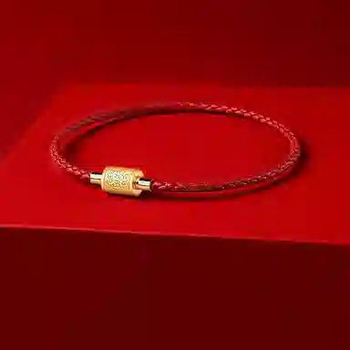 灰鱼 十二生肖红绳新中式国潮蛇年本命年转运简约高级感轻奢复古个性手工编织绳编制穿串珠子叠戴好运 合金 手链 男女同款情侣款