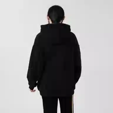 大卫贝肯 美式复古简约百搭休闲宽松套头连帽卫衣 男女同款 黑色