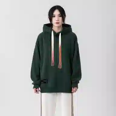 大卫贝肯 美式复古简约百搭休闲宽松套头连帽卫衣 男女同款 黑色