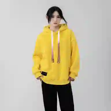 大卫贝肯 美式复古简约百搭休闲宽松套头连帽卫衣 男女同款 黑色