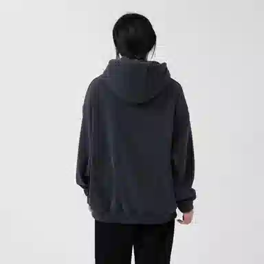 大卫贝肯 美式复古简约百搭休闲宽松套头连帽卫衣 男女同款 黑色