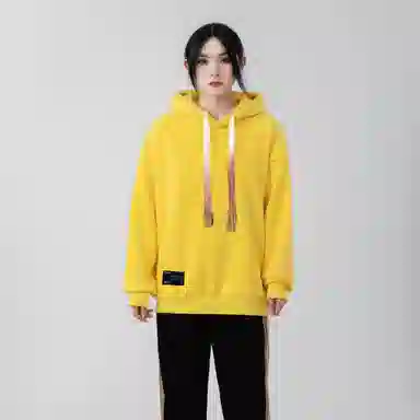 大卫贝肯 美式复古简约百搭休闲宽松套头连帽卫衣 男女同款 黑色