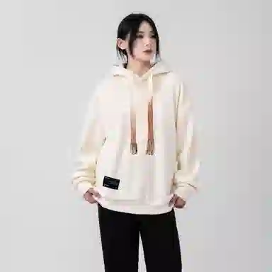 大卫贝肯 美式复古简约百搭休闲宽松套头连帽卫衣 男女同款 黑色