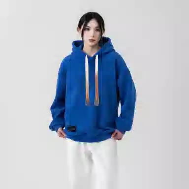 大卫贝肯 美式复古简约百搭休闲宽松套头连帽卫衣 男女同款 黑色