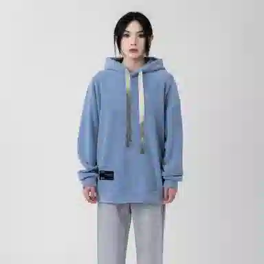 大卫贝肯 美式复古简约百搭休闲宽松套头连帽卫衣 男女同款 黑色