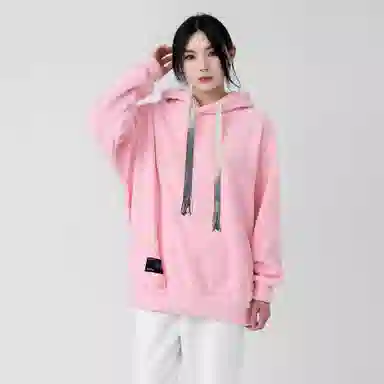 大卫贝肯 美式复古简约百搭休闲宽松套头连帽卫衣 男女同款 黑色