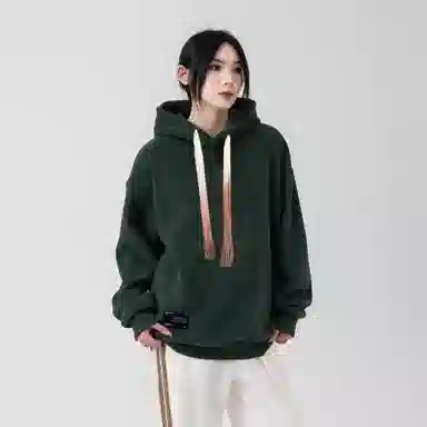 大卫贝肯 美式复古简约百搭休闲宽松套头连帽卫衣 男女同款 黑色