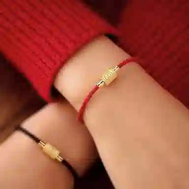 灰鱼 十二生肖红绳新中式国潮蛇年本命年转运简约高级感轻奢复古个性手工编织绳编制穿串珠子叠戴好运 合金 手链 男女同款情侣款