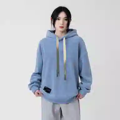 大卫贝肯 美式复古简约百搭休闲宽松套头连帽卫衣 男女同款 黑色