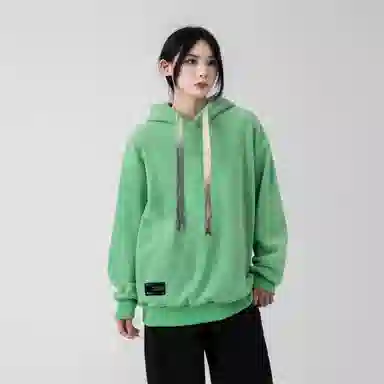 大卫贝肯 美式复古简约百搭休闲宽松套头连帽卫衣 男女同款 黑色