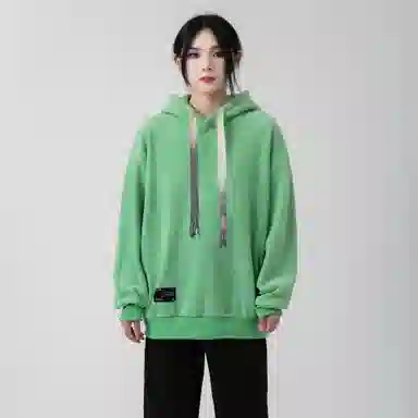 大卫贝肯 美式复古简约百搭休闲宽松套头连帽卫衣 男女同款 黑色