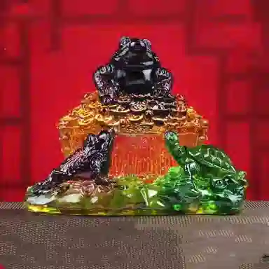 媚之吻 集雅轩宋韶光大师 吉祥物生肖属猴 财源广进 琉璃 摆件 男女同款情侣款