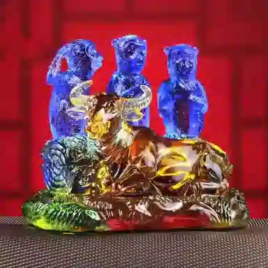 媚之吻 集雅轩宋韶光大师蛇年吉祥物生肖属蛇 牛猴保岁 琉璃 摆件雕件 男女同款情侣款