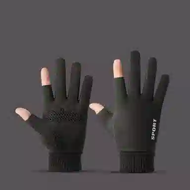 优幽兰 秋冬季摩托车学生骑车纯色棉百搭时尚防寒防冻可触屏露指加厚通勤上班实用护手保暖潮流出行 绒线手套 女款