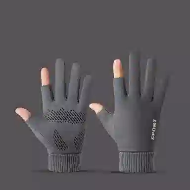 优幽兰 秋冬季摩托车学生骑车纯色棉百搭时尚防寒防冻可触屏露指加厚通勤上班实用护手保暖潮流出行 绒线手套 女款