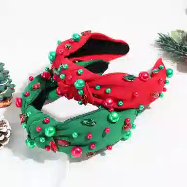 彤彤兔 时尚个性雪花树水钻打结百搭 布料 发箍 女款