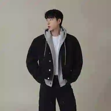 我是大卫 复古水洗做旧牛仔韩系轻熟风短款翻领夹克外套 男女同款