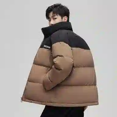 鸭鸭 立领拼色休闲短款羽绒服 男款