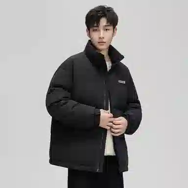 鸭鸭 立领拼色休闲短款羽绒服 男款