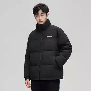 鸭鸭 立领拼色休闲短款羽绒服 男款