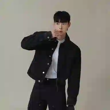 我是大卫 复古水洗做旧牛仔韩系轻熟风短款翻领夹克外套 男女同款