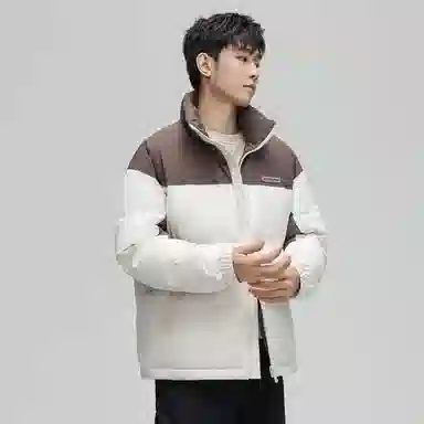 鸭鸭 立领拼色休闲短款羽绒服 男款