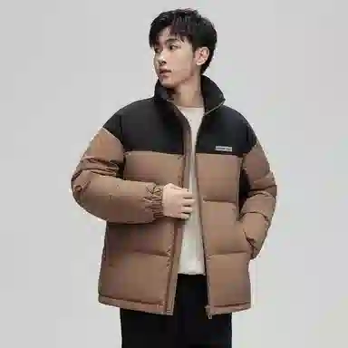 鸭鸭 立领拼色休闲短款羽绒服 男款