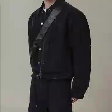 我是大卫 复古水洗做旧牛仔韩系轻熟风短款翻领夹克外套 男女同款