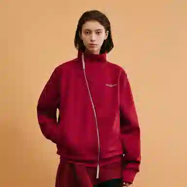 FPA Snake Year Limited Irregular Collar Zip Hoodie Red